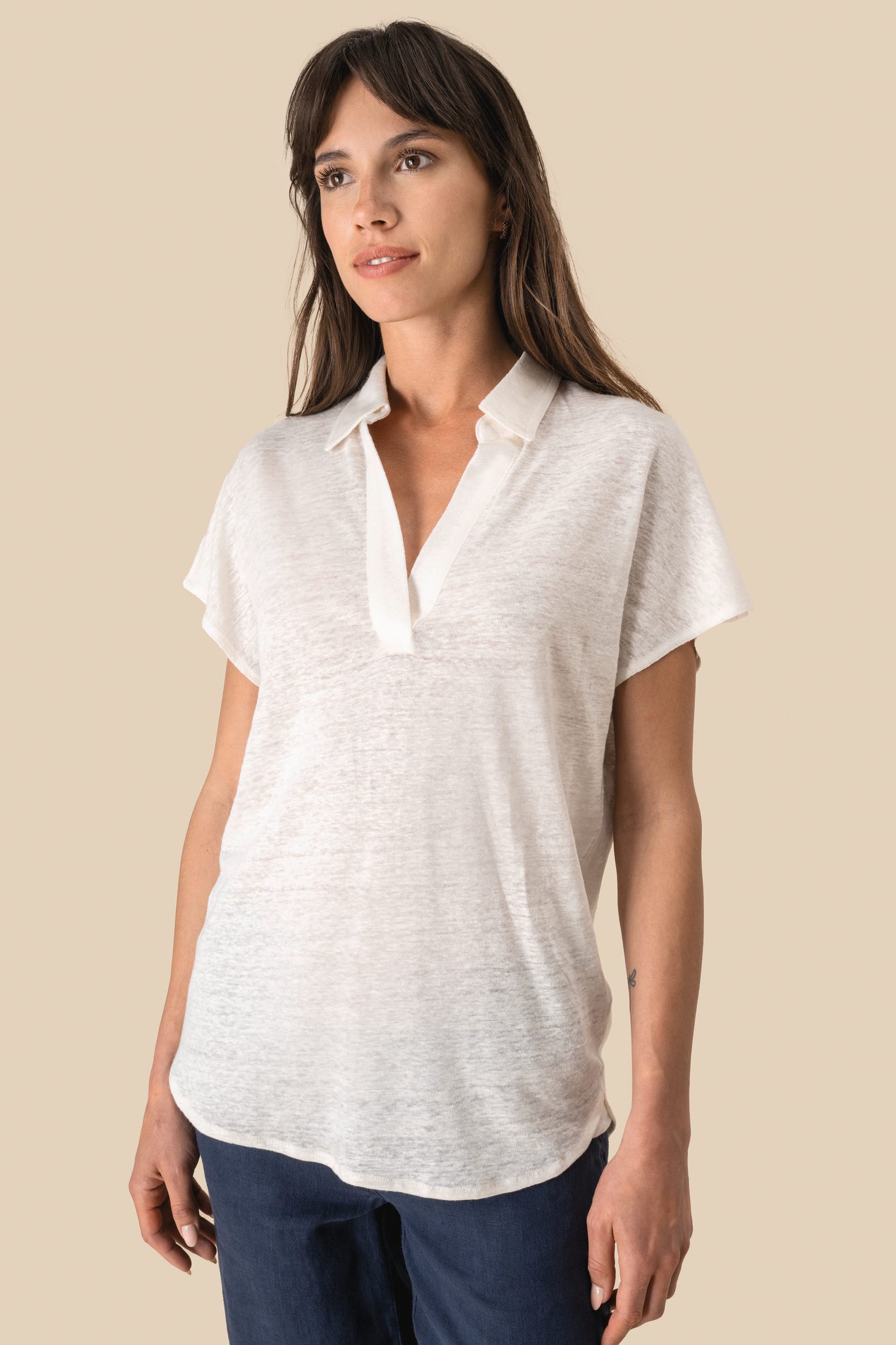 Polo en lin femme