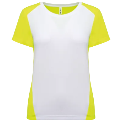 T-shirt de sport écoresponsable bicolore femme