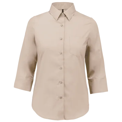 Chemise popeline polycoton manches 3/4 entretien facile femme
