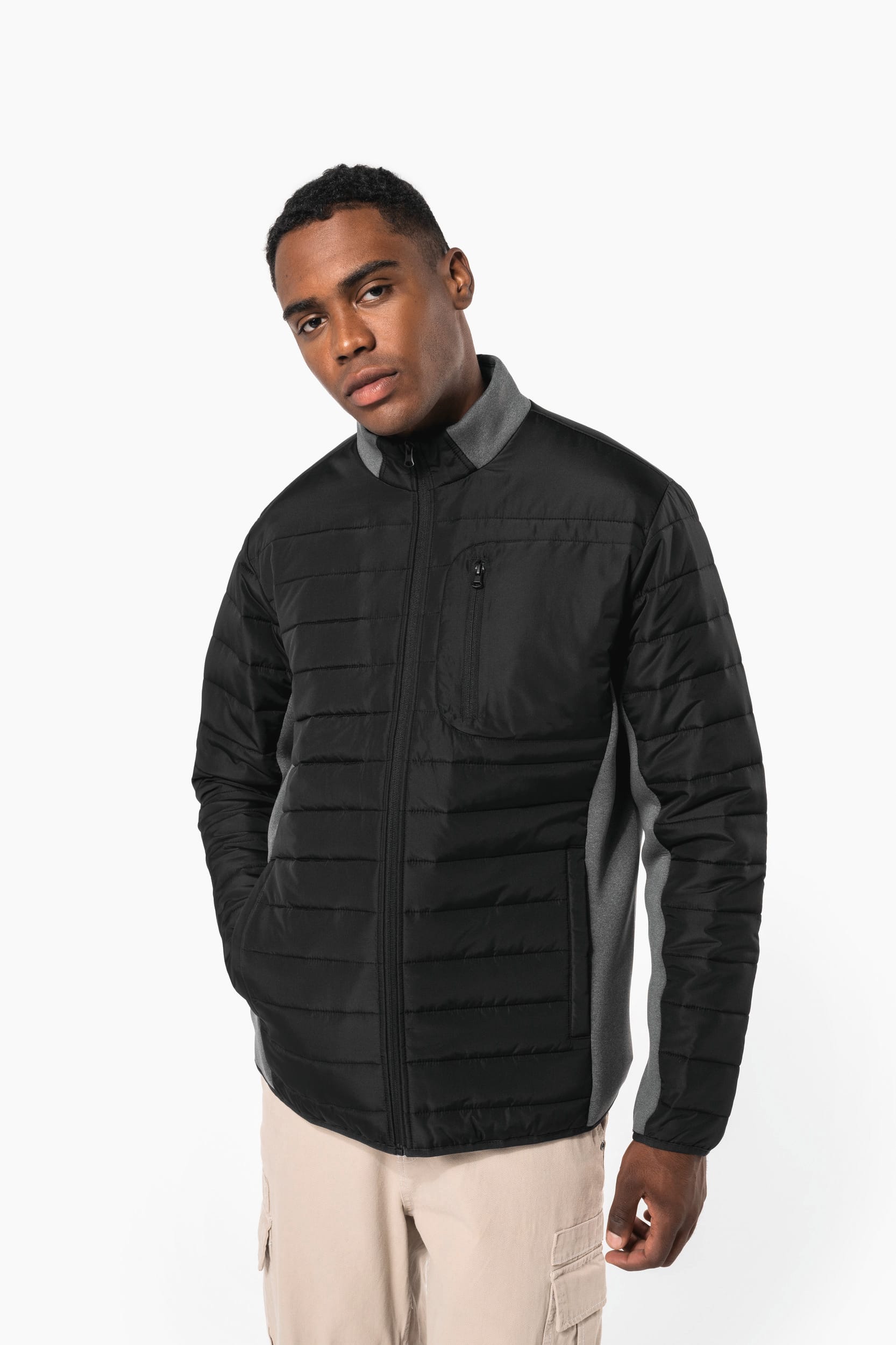 Veste bi-matière homme