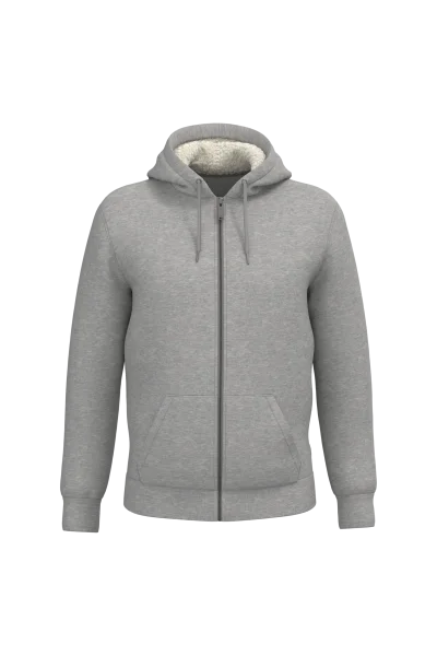 Sweat-shirt écoresponsable zippé doublé en sherpa unisexe