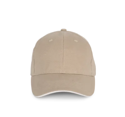 Casquette en coton biologique à sandwich contrasté - 6 panneaux