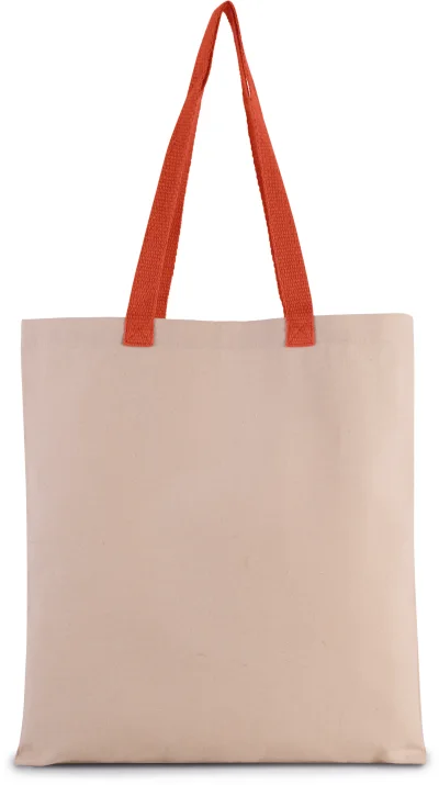 Sac shopping plat en toile avec poignées contrastées