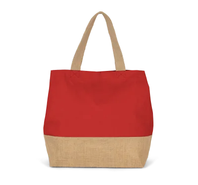 Sac shopping en toiles de coton et jute