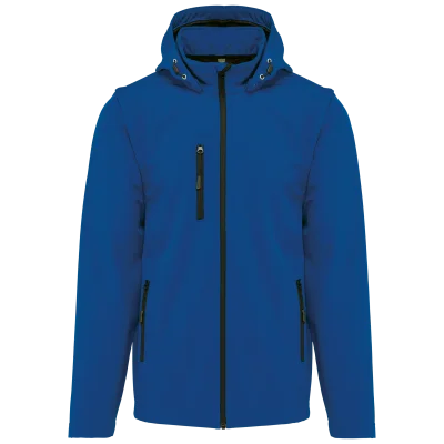 Veste Softshell 3 couches à capuche avec manches amovibles unisexe