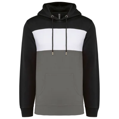 Sweat-shirt tricolore à capuche unisexe
