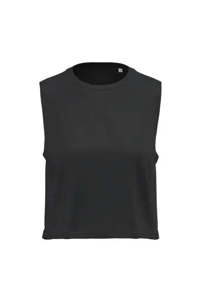 T-shirt crop sans manches femme