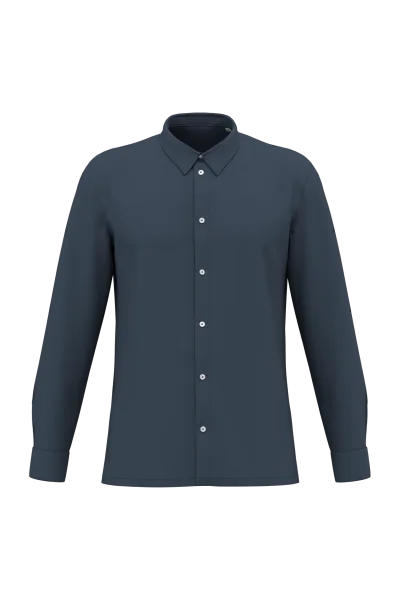 Chemise écoresponsable délavée en maille piquée homme