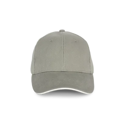Casquette en coton biologique à sandwich contrasté - 6 panneaux