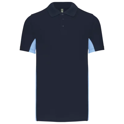 Polo piqué manches courtes bicolore homme