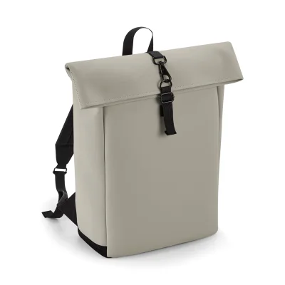 Sac à dos avec rabat roll-top en polyuréthane mat