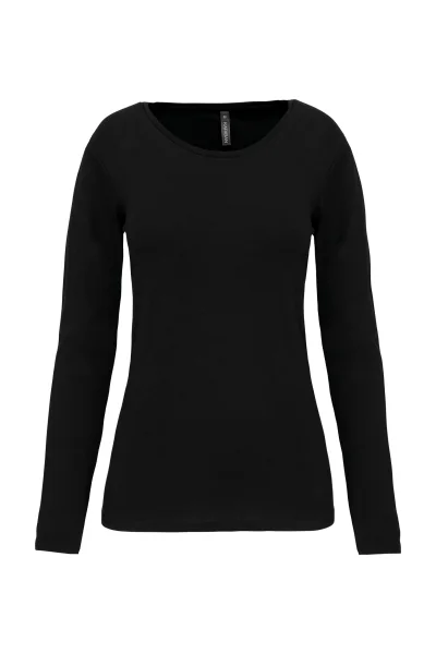 T-shirt col rond manches longues femme