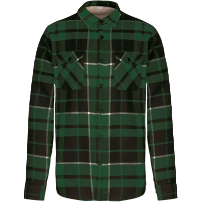 Surchemise à carreaux doublée sherpa homme