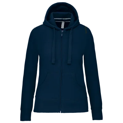 Sweat-shirt zippé capuche femme