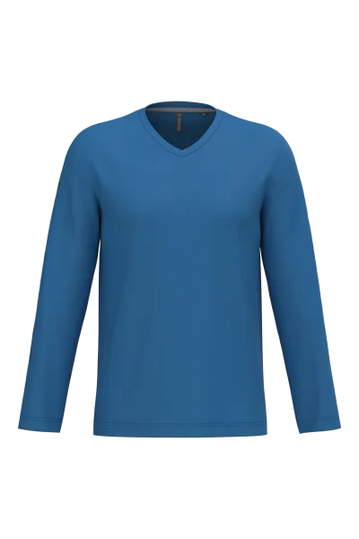 T-shirt col V manches longues homme