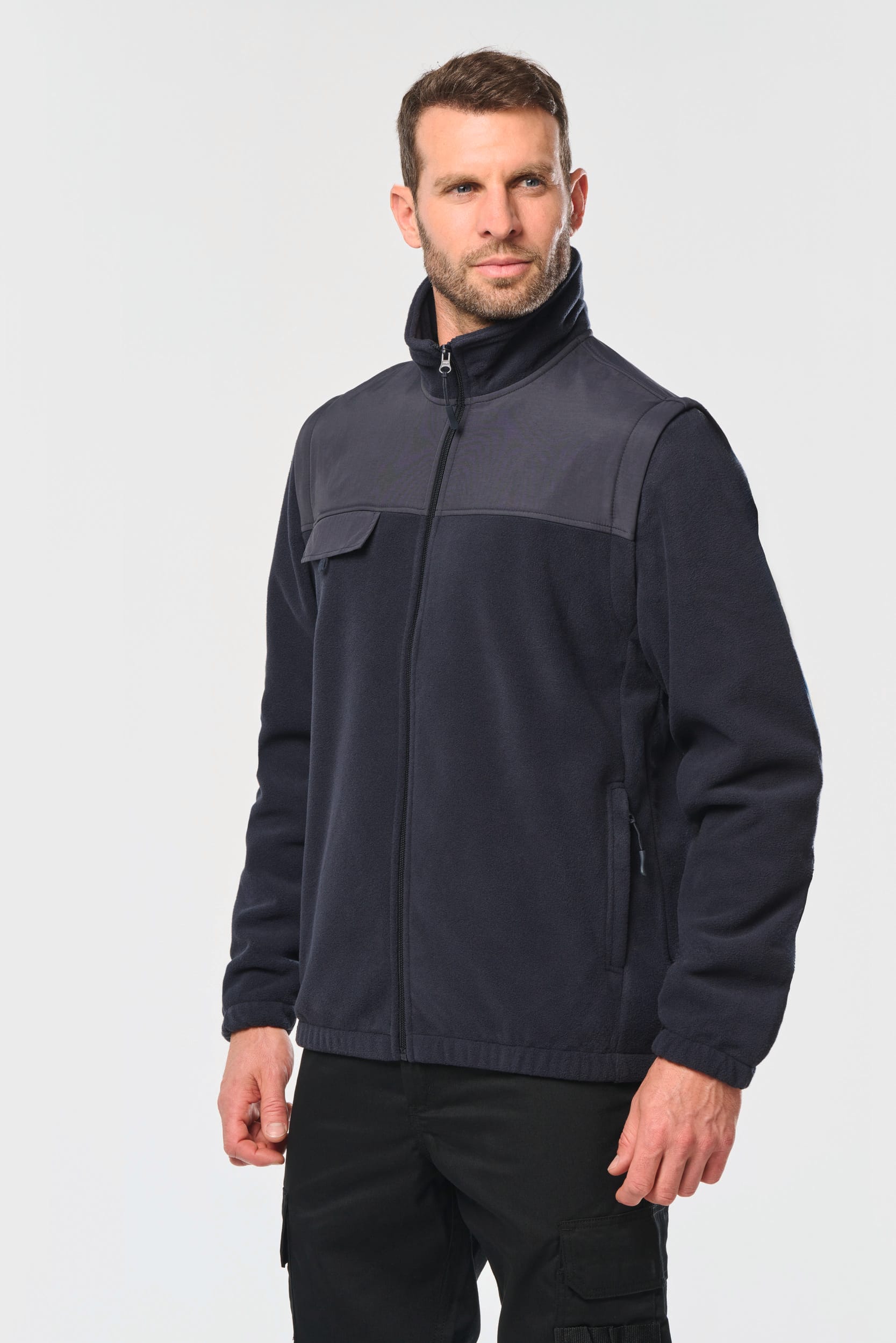 Veste polaire manches amovibles homme