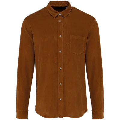 Chemise manches longues en velours homme