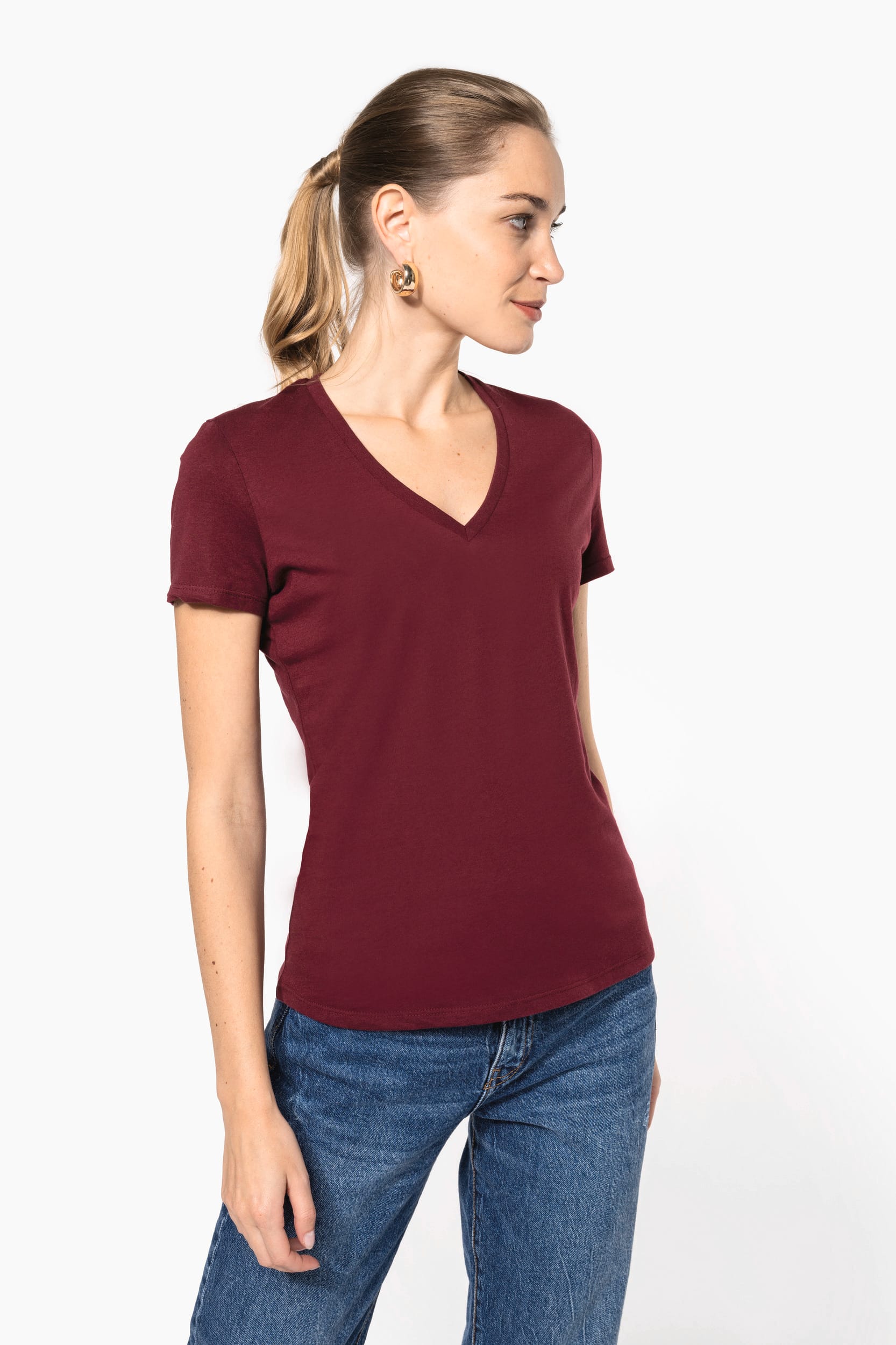 T-shirt BIO150 col V femme