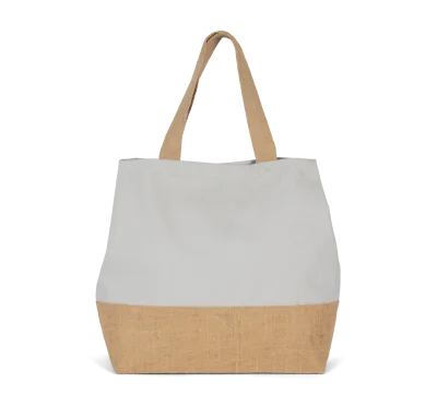 Sac shopping en toiles de coton et jute