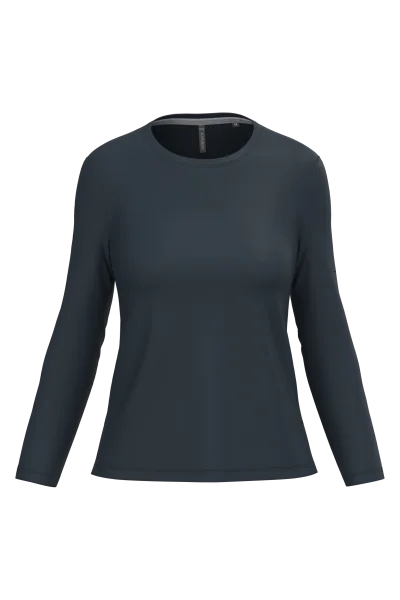 T-shirt col rond manches longues femme