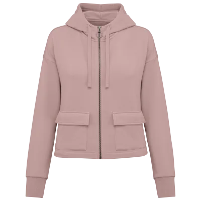 Sweat-shirt écoresponsable zippé à capuche French Terry femme