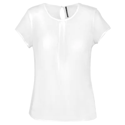 Blouse crêpe manches courtes femme