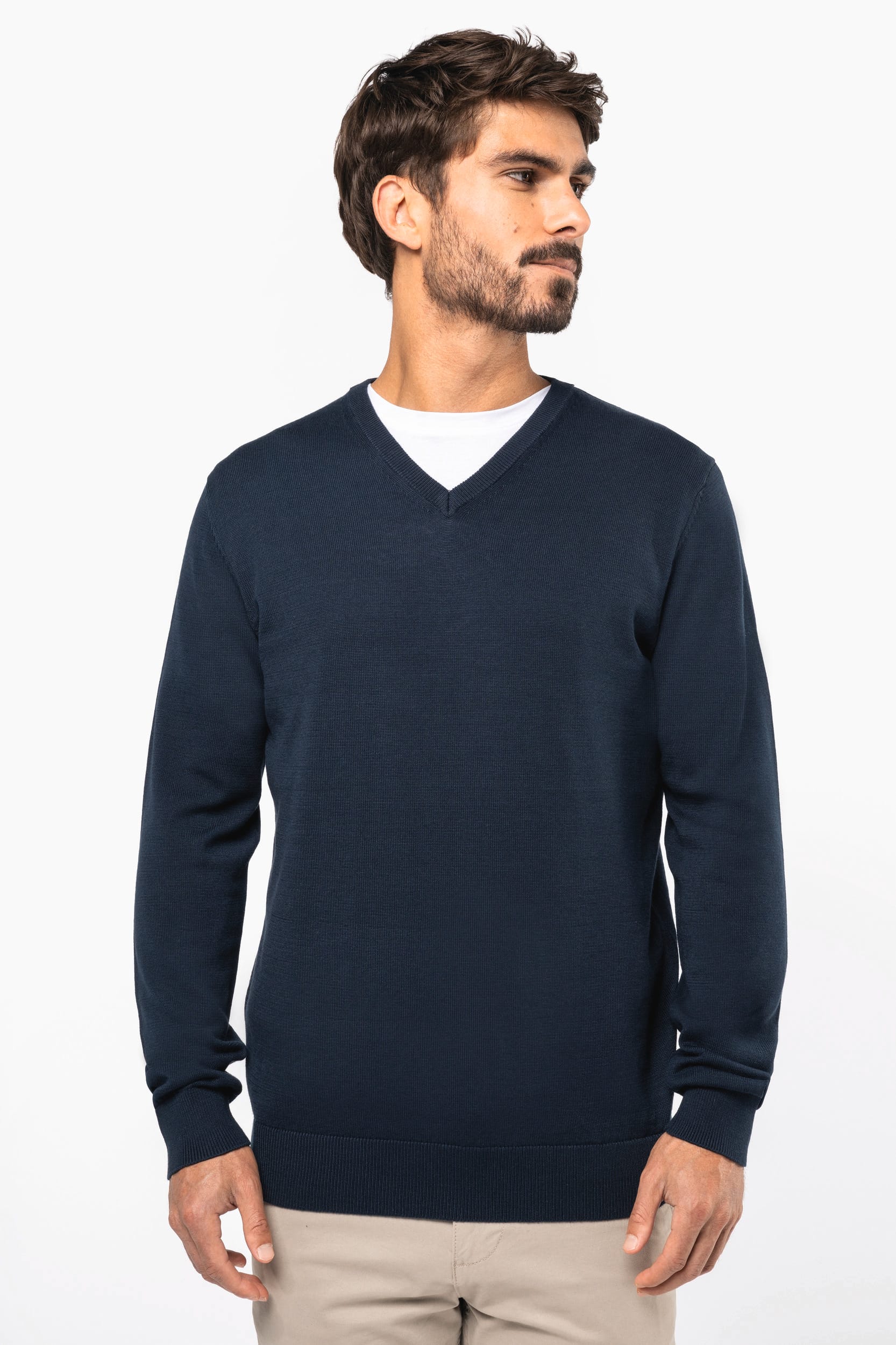 Pull col en V écoresponsable homme