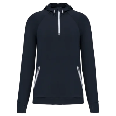 Sweat-shirt à capuche 1/4 zip sport unisexe