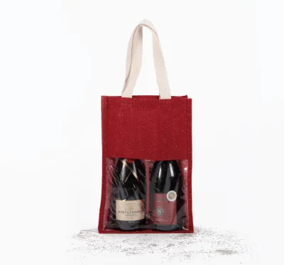 Sac porte-bouteilles en jute