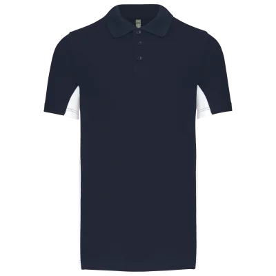 Polo piqué manches courtes bicolore homme