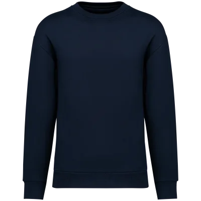 Sweat-shirt écoresponsable à col rond à épaules tombantes molleton gratté unisexe
