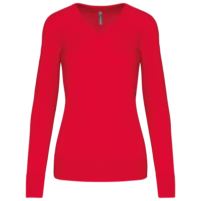 Pull col V femme
