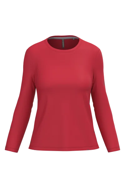 T-shirt col rond manches longues femme