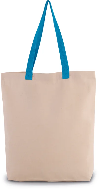Sac shopping à soufflet avec poignées contrastées