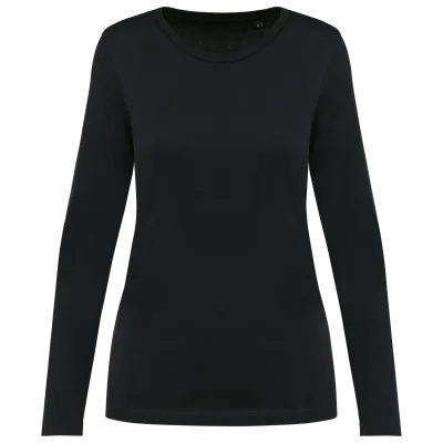 T-shirt Supima® col rond manches longues femme