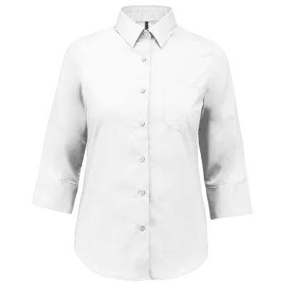 Chemise popeline polycoton manches 3/4 entretien facile femme