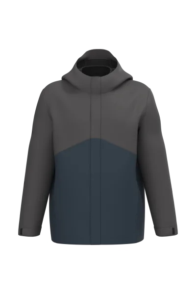 Parka 3-en-1 imperméable à capuche bicolore unisexe