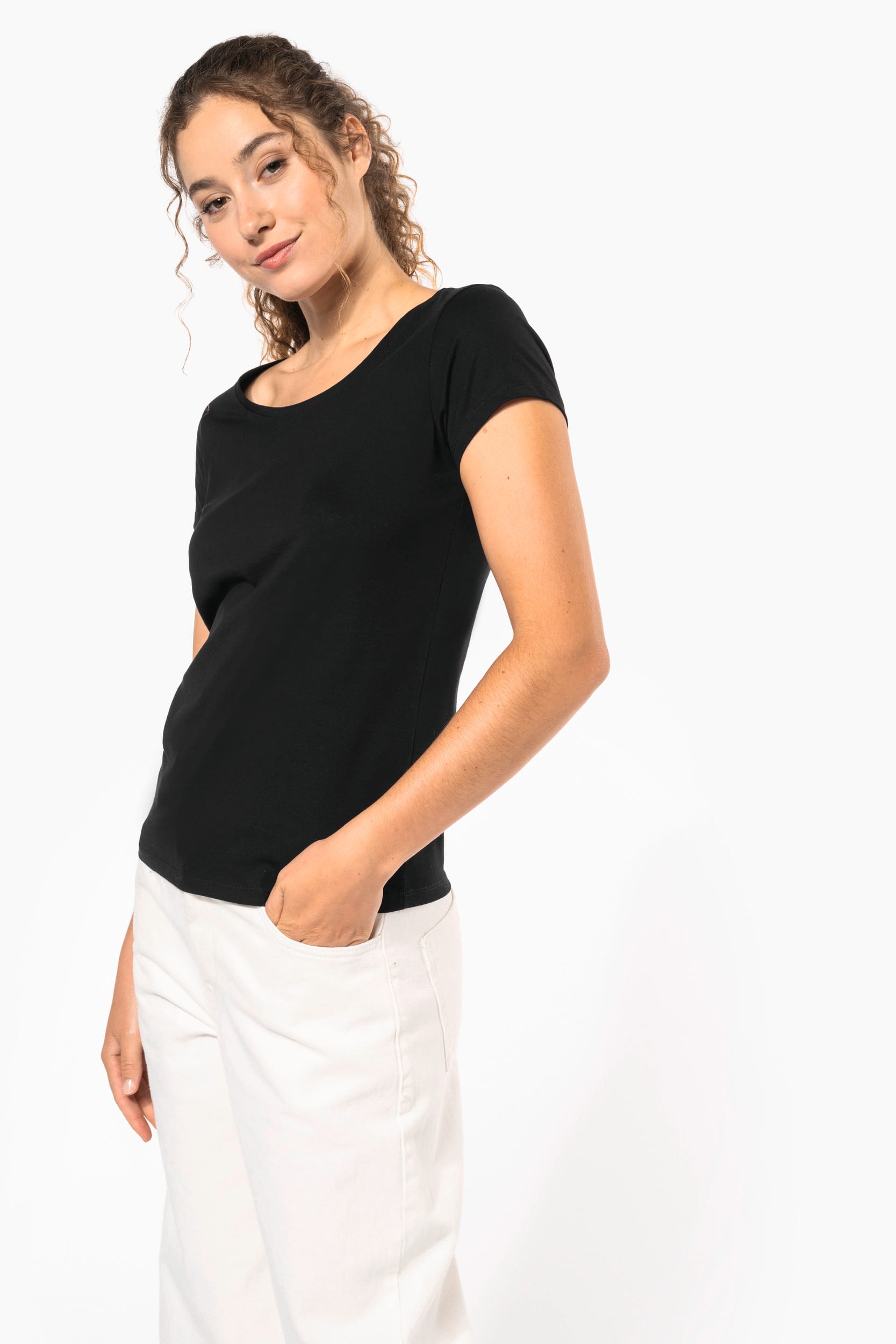 T-shirt col bateau manches courtes femme