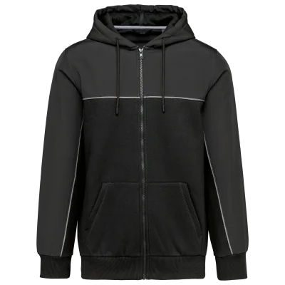 Veste molleton bicolore zippée à capuche écoresponsable unisexe