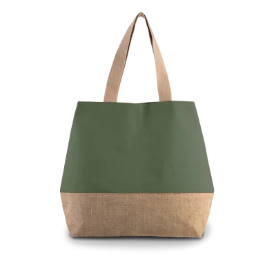 Sac shopping en toiles de coton et jute