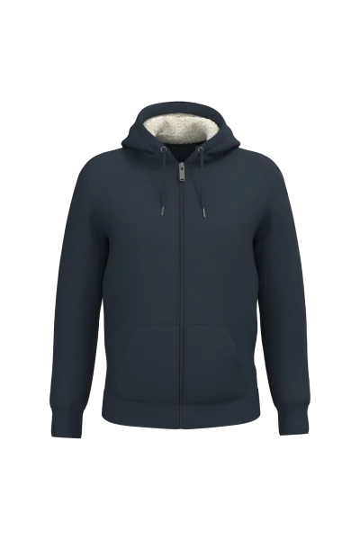 Sweat-shirt écoresponsable zippé doublé en sherpa unisexe
