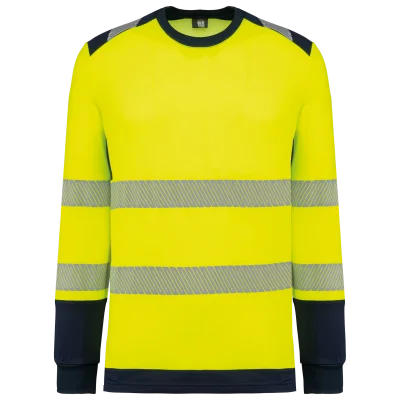 T-shirt de sécurité recyclé col rond manches longues unisexe