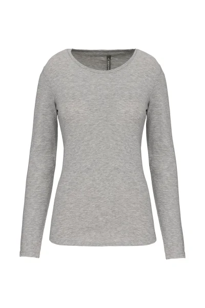 T-shirt col rond manches longues femme