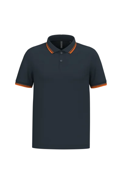 Polo homme manches courtes à liserés contrastés