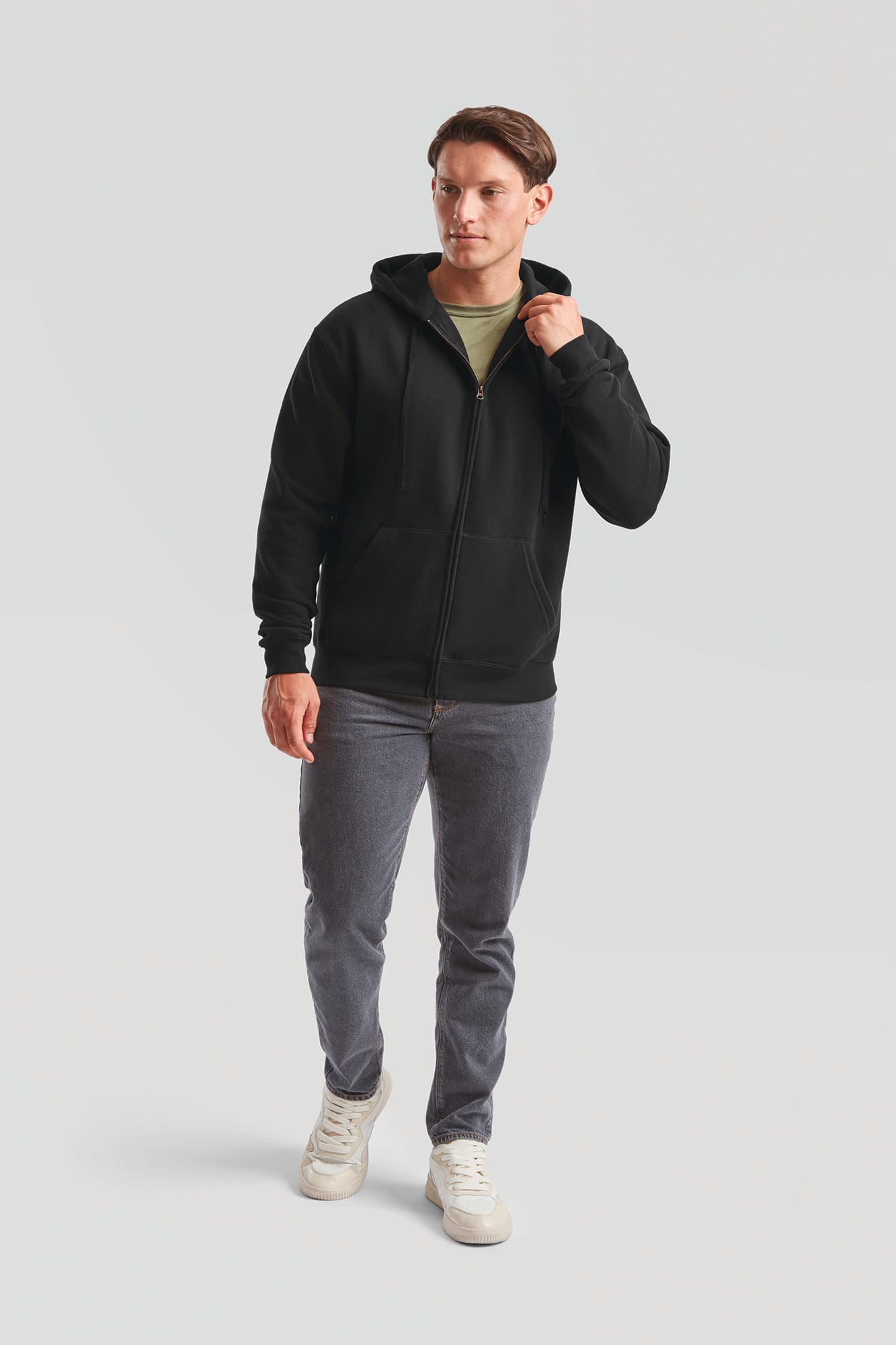 Sweat-shirt homme zippé capuche Premium (62-034-0)