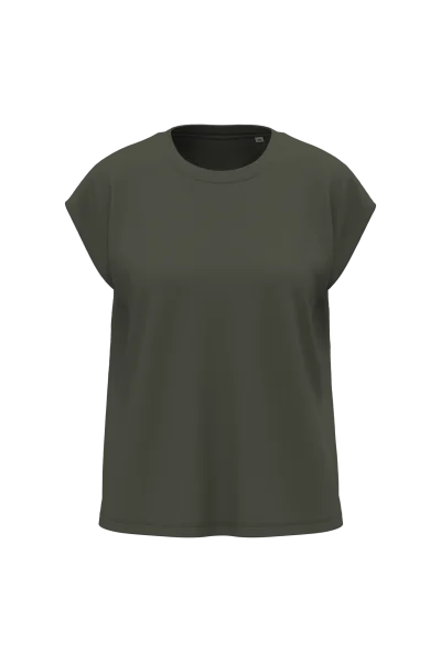 T-shirt écoresponsable sans manches à épaulettes femme