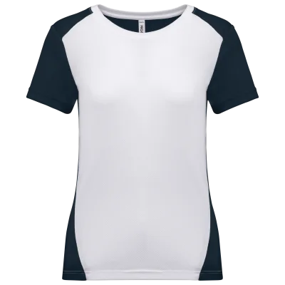 T-shirt de sport écoresponsable bicolore femme