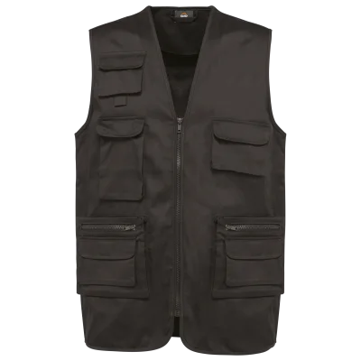 Gilet polycoton multipoches doublé unisexe