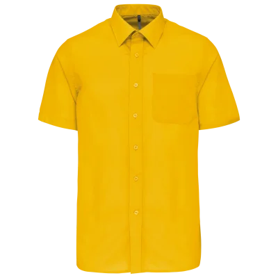 Chemise popeline polycoton manches courtes entretien facile homme