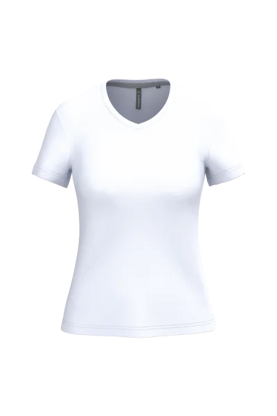 T-shirt col V manches courtes femme